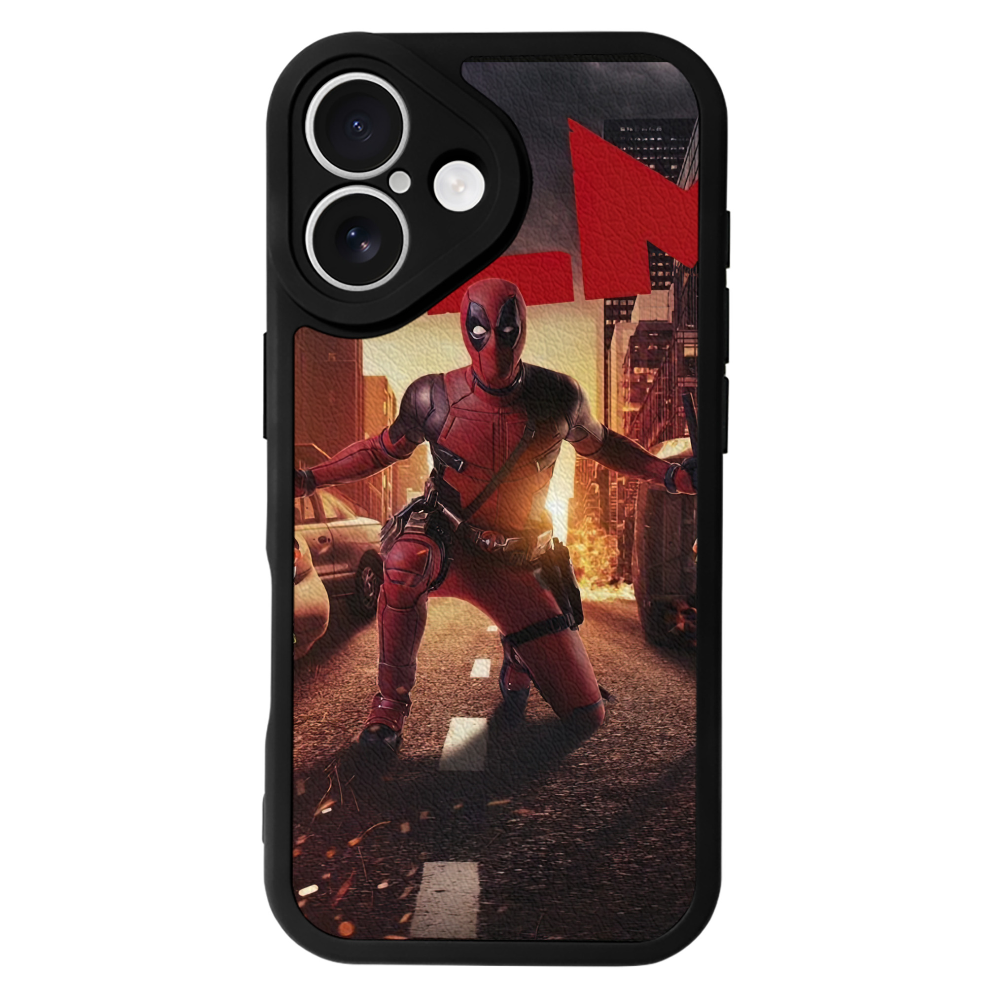 （画像用） Deadpool デッドプール 【iPhone 16シリーズ対応】シリコンスマホケース（レザー調） 材質：シリコン